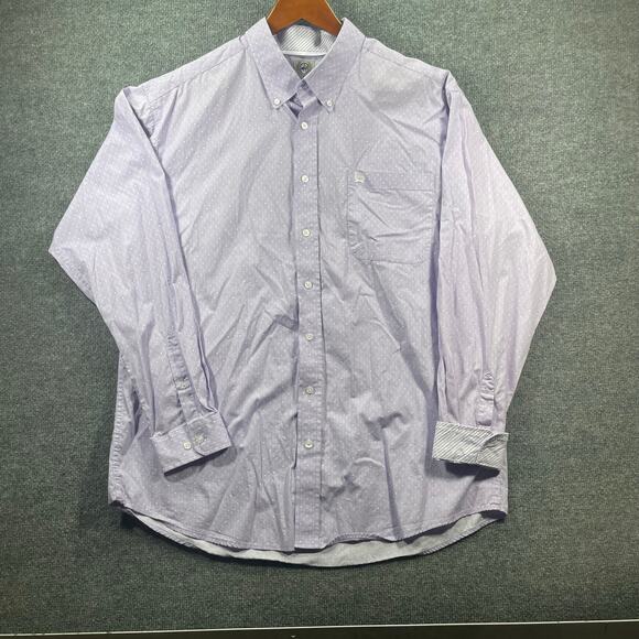 Cinch Button Down Western Shirt Men's Large Purple Geometric Flip Cuff Cowboy - Picture 1 of 11